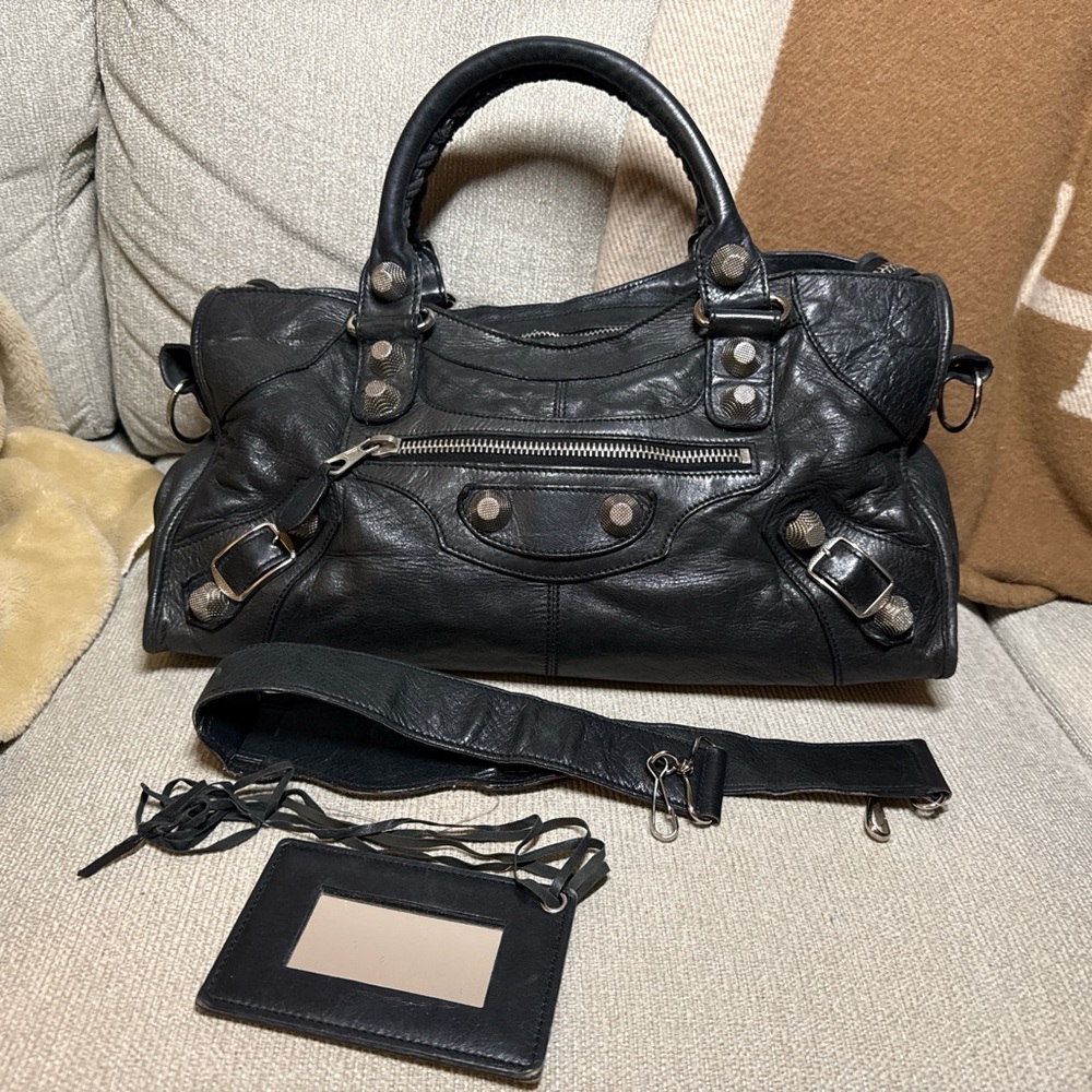 SOLD Authentic Balenciaga Part Time in Black (Giant Studs)